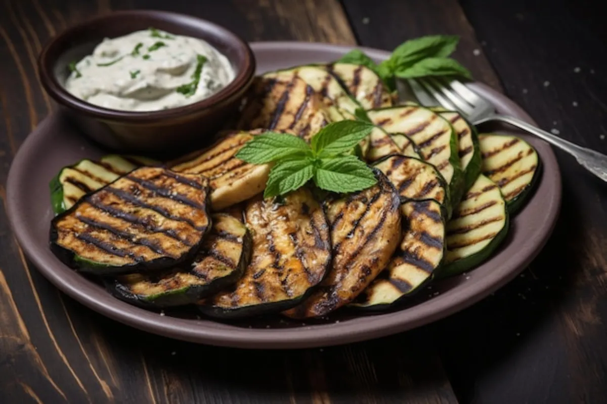 Cheesy garlic zucchini steaks