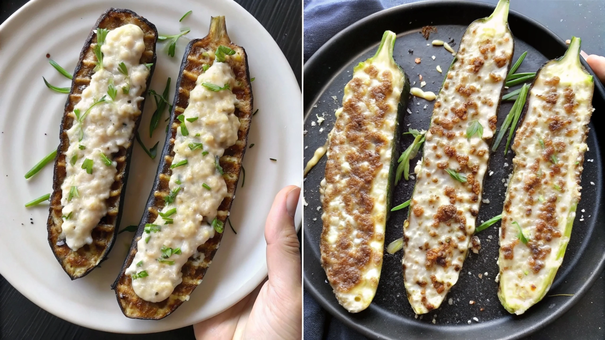 Cheesy Garlic Zucchini Steaks 