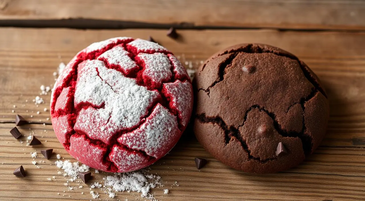 Red velvet and chocolate cookies
