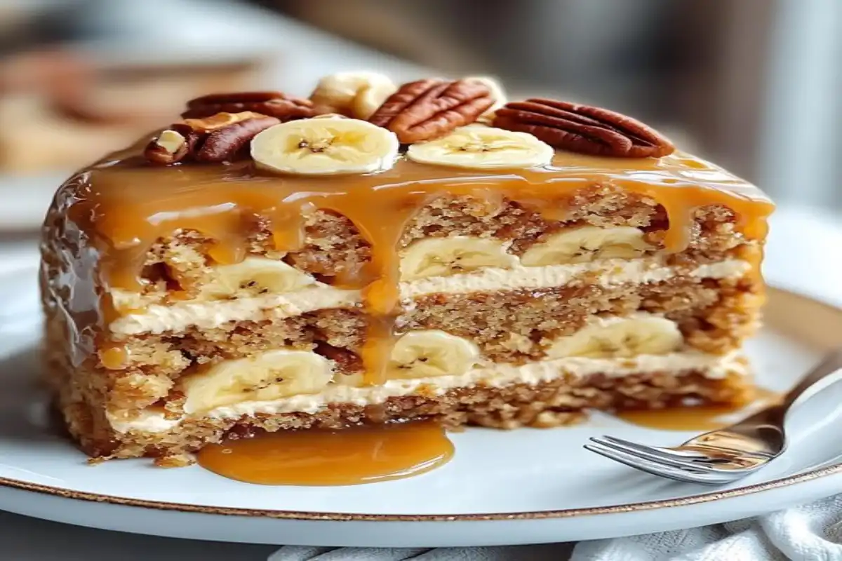 Banana Pecan Caramel Layer