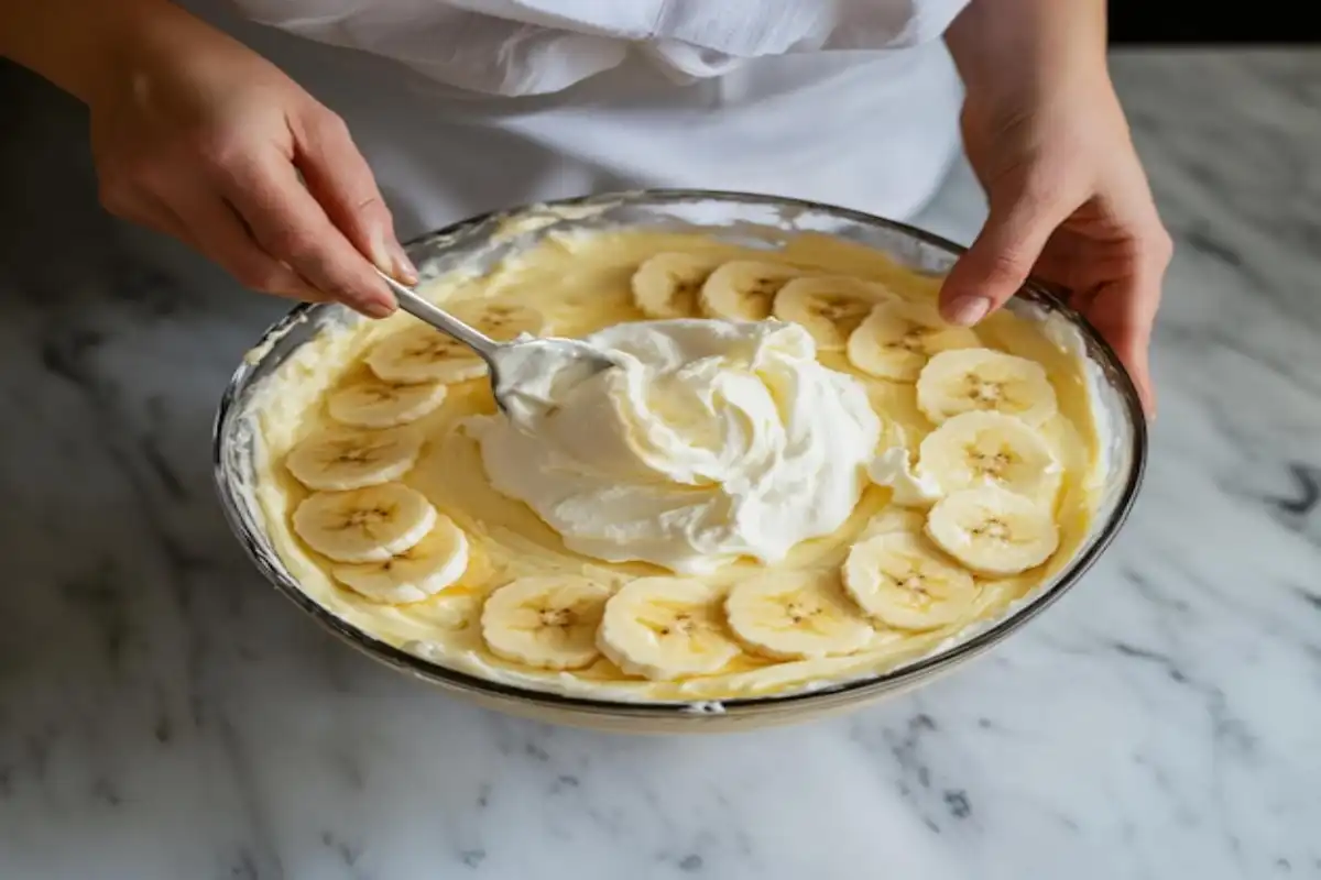 Preparing the Banana Cake Layers