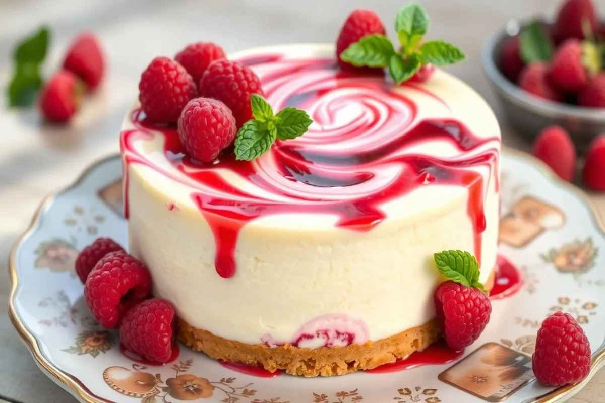 Raspberry Swirl Cheesecake