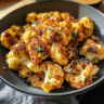 Crispy Parmesan roasted cauliflower dish with a golden brown, crunchy crust